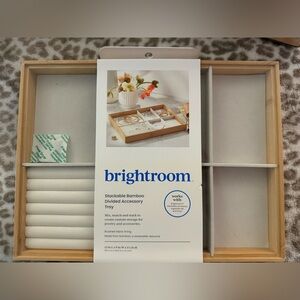 Brightroom Stackable Bamboo Accessory Tray